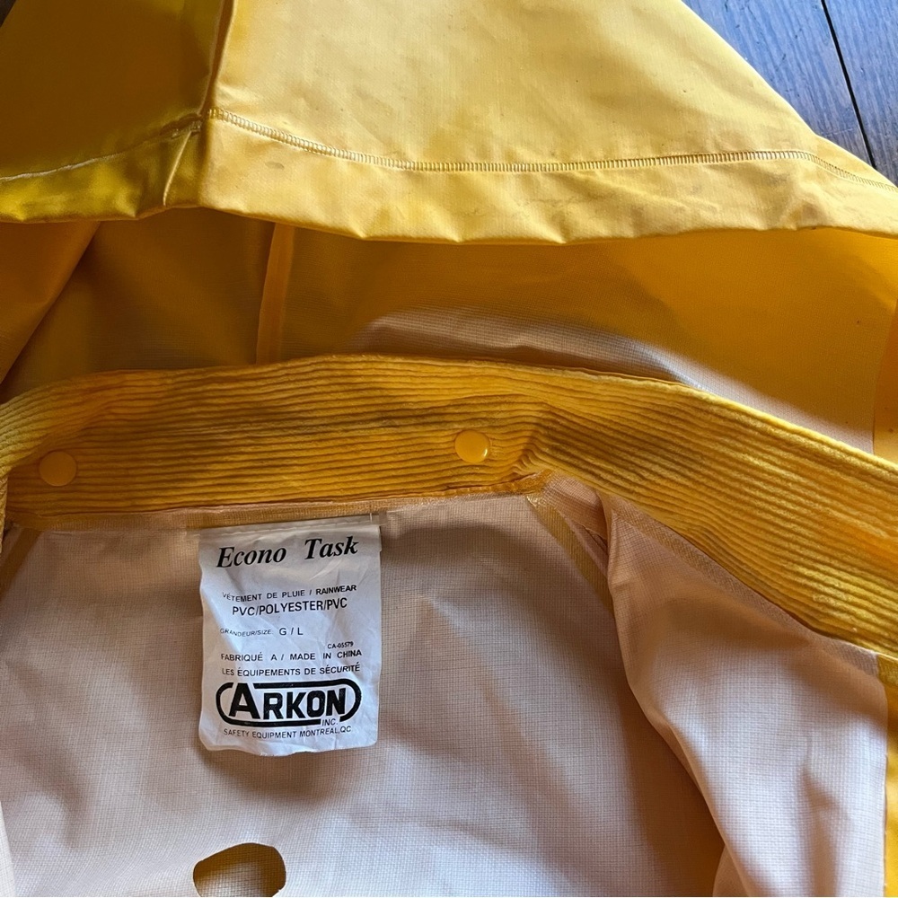 Arkon PVC Outdoors Fishing Rain Jacket Hooded Yellow Suit Waterproof Ove… - Picture 11 of 14
